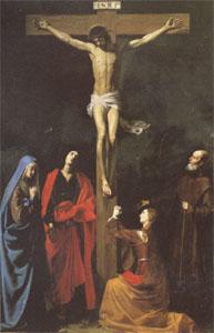 TOURNIER, Nicolas The Crucifixion with St.Vincent de Paul (mk05) France oil painting art